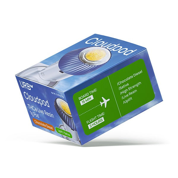 urb cloudpod thca live resin 1g pod choclate diesel